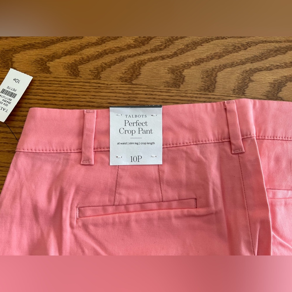 NWT Talbots Perfect Crop Pant Size 10 PETITE in Coral - Picture 6 of 6